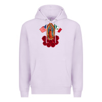 Lilac our lady virgen de guadalupe mexican american flag holiday Premium Hoodie - linhVisuals