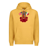 Mustard our lady virgen de guadalupe mexican american flag holiday Premium Hoodie - linhVisuals