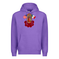 Purple our lady virgen de guadalupe mexican american flag holiday Premium Hoodie - linhVisuals