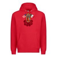 Red our lady virgen de guadalupe mexican american flag holiday Premium Hoodie - linhVisuals