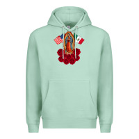 Seafoam our lady virgen de guadalupe mexican american flag holiday Premium Hoodie - linhVisuals