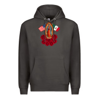 Smoke our lady virgen de guadalupe mexican american flag holiday Premium Hoodie - linhVisuals