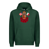 Sports Green our lady virgen de guadalupe mexican american flag holiday Premium Hoodie - linhVisuals