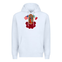 White our lady virgen de guadalupe mexican american flag holiday Premium Hoodie - linhVisuals