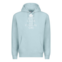 Blue Mist keep calm and cowgirl horse Premium Hoodie - linhVisuals