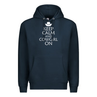 Navy keep calm and cowgirl horse Premium Hoodie - linhVisuals