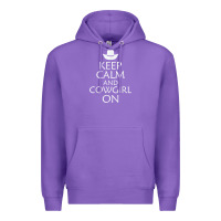 Purple keep calm and cowgirl horse Premium Hoodie - linhVisuals