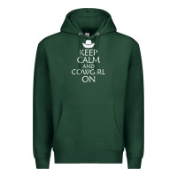 Sports Green keep calm and cowgirl horse Premium Hoodie - linhVisuals