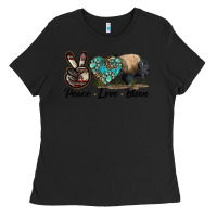 Black Peace lLve Bison Ladies Tee - LillyAllenDesigns