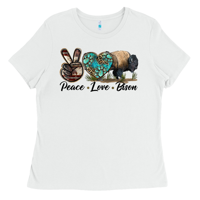 Peace Llve Bison Ladies Tee by LillyAllenDesigns | Teevron