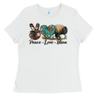 White Peace lLve Bison Ladies Tee - LillyAllenDesigns