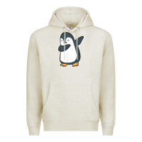 Oatmeal Heather penguin dabbing funny Premium Hoodie - linhVisuals