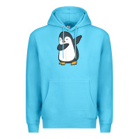 Ocean Blue penguin dabbing funny Premium Hoodie - linhVisuals