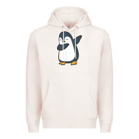 Pale Pink penguin dabbing funny Premium Hoodie - linhVisuals