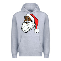 Heather Grey black santa claus christmas Premium Hoodie - linhVisuals