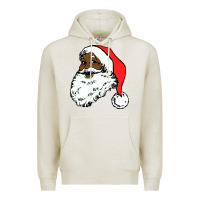 Oatmeal Heather black santa claus christmas Premium Hoodie - linhVisuals