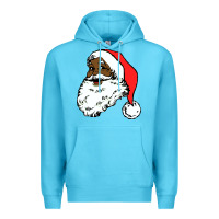 Ocean Blue black santa claus christmas Premium Hoodie - linhVisuals