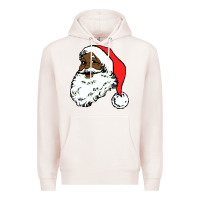 Pale Pink black santa claus christmas Premium Hoodie - linhVisuals