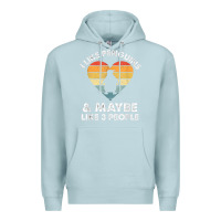 Blue Mist i like penguins and 3 people vintage Premium Hoodie - linhVisuals