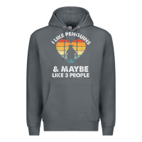 Rock i like penguins and 3 people vintage Premium Hoodie - linhVisuals