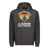 Smoke i like penguins and 3 people vintage Premium Hoodie - linhVisuals