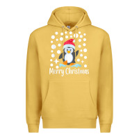 Antique Gold penguin merry christmas with snow Premium Hoodie - linhVisuals