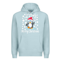 Blue Mist penguin merry christmas with snow Premium Hoodie - linhVisuals
