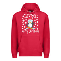 Cardinal penguin merry christmas with snow Premium Hoodie - linhVisuals
