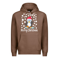 Chestnut penguin merry christmas with snow Premium Hoodie - linhVisuals