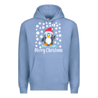 Colony Blue penguin merry christmas with snow Premium Hoodie - linhVisuals