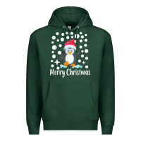Penguin Merry Christmas With Snow Premium Hoodie | Teevron