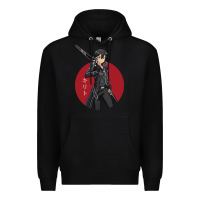 Black Sword art online -kirito Premium Hoodie - linhVisuals