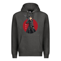 Charcoal Heather Sword art online -kirito Premium Hoodie - linhVisuals