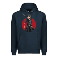 Navy Sword art online -kirito Premium Hoodie - linhVisuals
