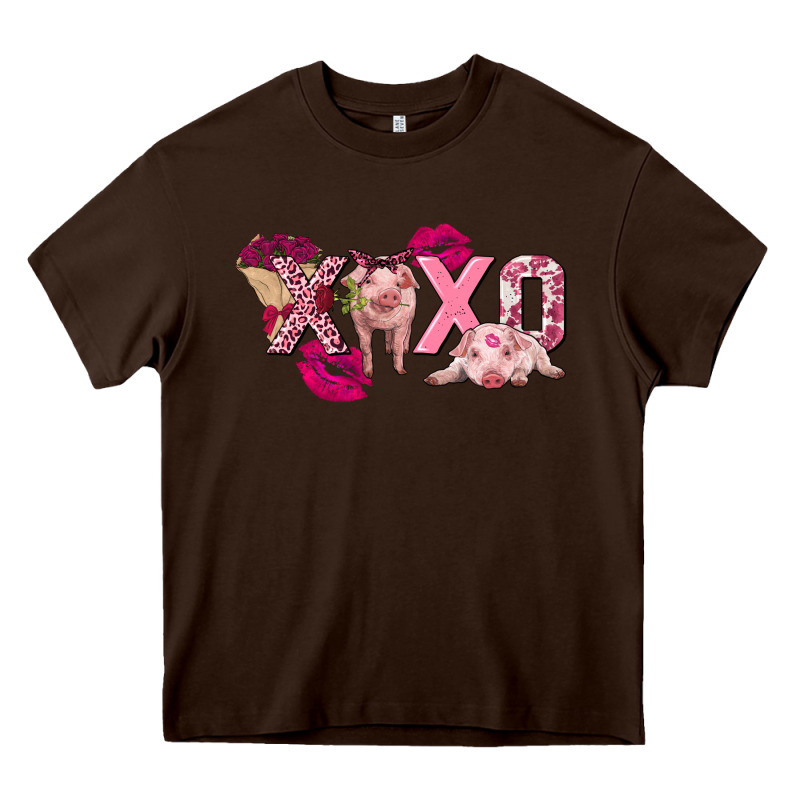 Valentine's Day Pig Xoxo Heavy Core Tee by FaDigitalArtStudio | Teevron