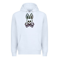 White psychedelic bunny easter day, qsycho bunnies, easter 2022 Premium Hoodie - linhVisuals