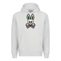 Dove Grey psychedelic bunny easter day, qsycho bunnies, easter 2022 Premium Hoodie - linhVisuals