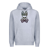 Heather Grey psychedelic bunny easter day, qsycho bunnies, easter 2022 Premium Hoodie - linhVisuals
