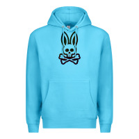 Ocean Blue psychedelic bunny easter day, qsycho bunnies, easter 2022 Premium Hoodie - linhVisuals