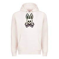 Pale Pink psychedelic bunny easter day, qsycho bunnies, easter 2022 Premium Hoodie - linhVisuals