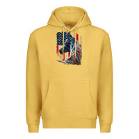 Antique Gold patriotic horse american flag   horse vintage Premium Hoodie - linhVisuals