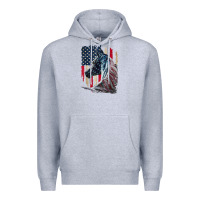 Heather Grey patriotic horse american flag   horse vintage Premium Hoodie - linhVisuals
