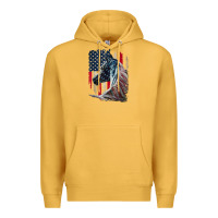 Mustard patriotic horse american flag   horse vintage Premium Hoodie - linhVisuals