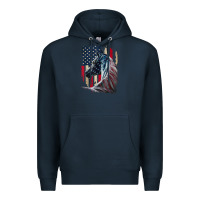 Navy patriotic horse american flag   horse vintage Premium Hoodie - linhVisuals
