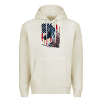 Oatmeal Heather patriotic horse american flag   horse vintage Premium Hoodie - linhVisuals