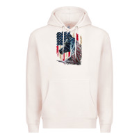 Pale Pink patriotic horse american flag   horse vintage Premium Hoodie - linhVisuals