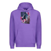 Purple patriotic horse american flag   horse vintage Premium Hoodie - linhVisuals