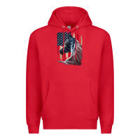 Red patriotic horse american flag   horse vintage Premium Hoodie - linhVisuals