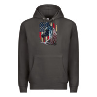 Smoke patriotic horse american flag   horse vintage Premium Hoodie - linhVisuals