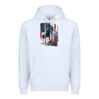White patriotic horse american flag   horse vintage Premium Hoodie - linhVisuals